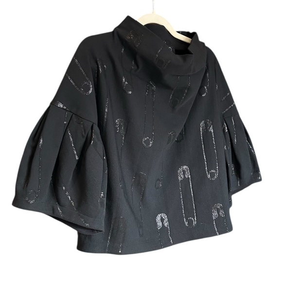 NY 77 Design Black Shimmer Safety Pin Top Lagenlook 4 L - Picture 5 of 11